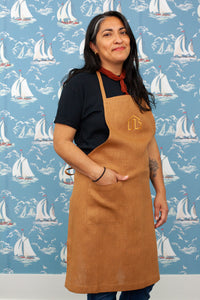 Linen Full Apron Ochre