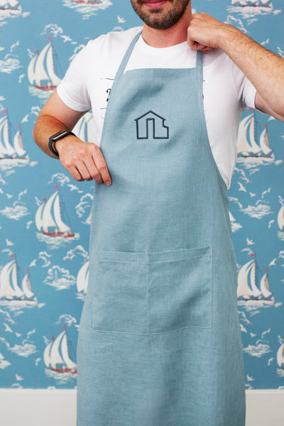 Linen Full Apron Grey